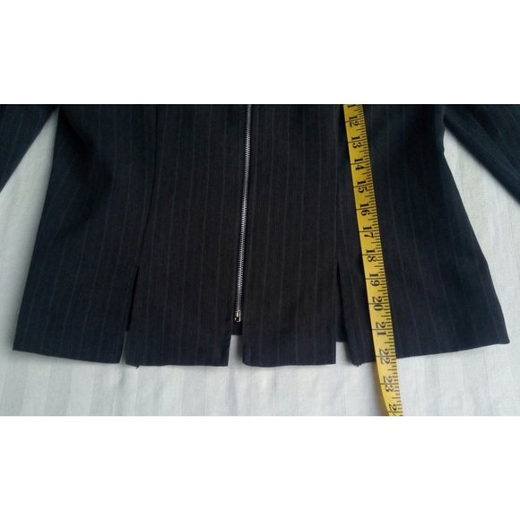 Pinstripe Zip-up Blazer - Picture 6 of 11